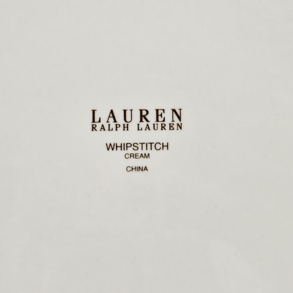 Ralph Lauren Salad Plate Luncheon Dessert Whipstitch Cream Quiet Luxury 8.5" 2pc - Picture 6 of 6